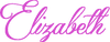 Logo salonu kosmetycznego Elizabeth - napis Elizabeth napisany różową czcionką